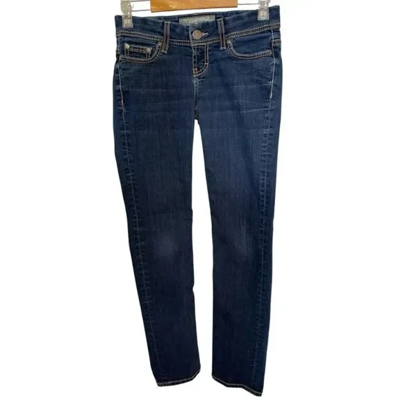BKE Denim Jeans Women's 25R (28x30) Dark Wash Payton Skinny Straight Stretch - Picture 3 of 10